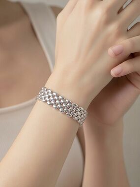 Napier Silver-Tone Multi-Row Link Bracelet